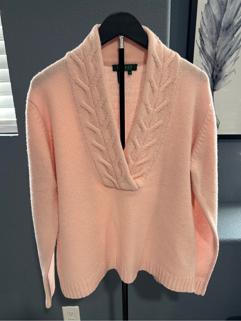 Lauren Ralph Lauren pastel/light baby Pink 100% Lambswool Sweater Womens